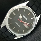 VINTAGE SEIKO AUTOMATIC 6309A JAPAN MENS REFURBISHED BLACK DIAL WATCH a443203-1