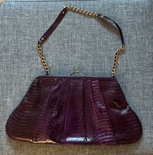 💖LELYA👜tolle Handtasche, Clutch*Chainbag, Snake-Look*toller Beerenton*