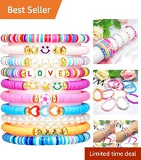 Colorful Preppy 10-Piece Friendship Bracelet Set for Teens - Perfect Gift 