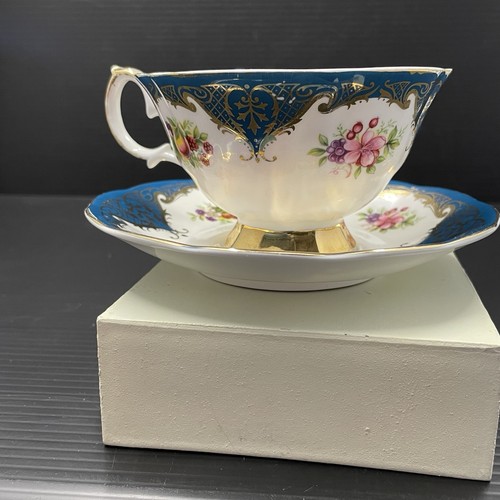 VTG Elizabethan Fine Bone China Tea Cup & Saucer England. Peach & Berry Blue - Picture 5 of 13