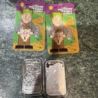 2x CMG Mint Trumpenstein Trump Biden 1 Oz .999 Silver Antiqued Proof Art Bar Set