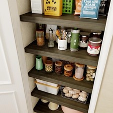 6 PCS Wire Rack Covers for Pantry Wood Grain, 33''W * 16''D (Ready to Use) Fa...