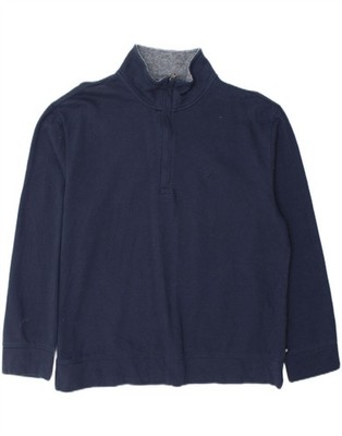 NAUTICA Herren Zip Neck Sweatshirt Pullover XL Navy Blau Baumwolle AV02