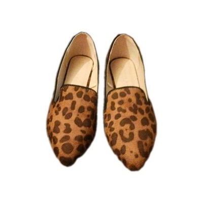 Olivia And Kate Black Leopard Slip On Loafers Suede Like Women's 6.5