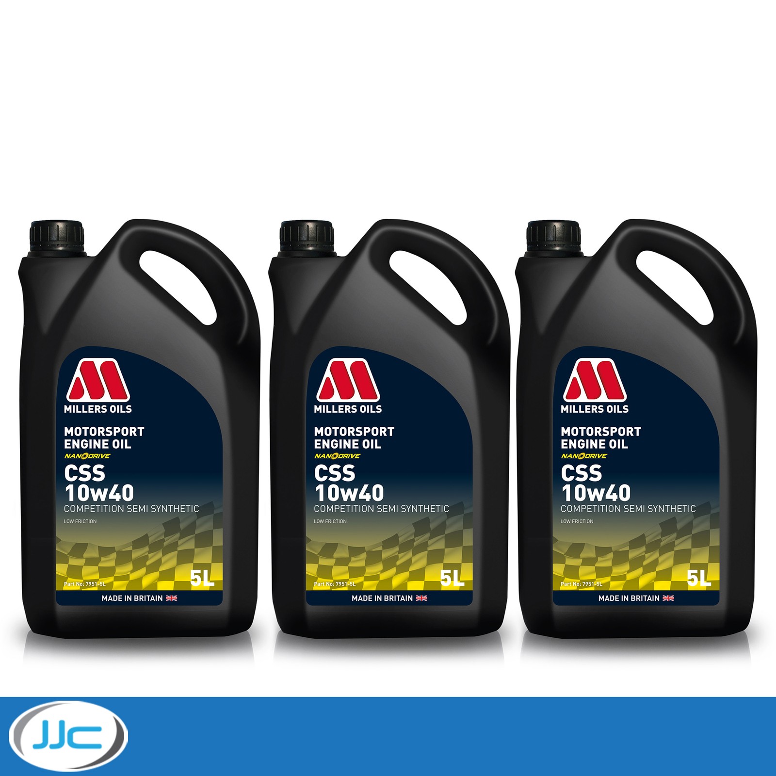 3 x 5L - Millers Oils CSS Nanodrive 10W40 Semi-Synthetic Motorsport Engine Oil
