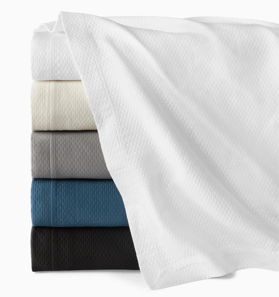 Juego de 4 cobertores Sferra Perrio Storm Queen azul geométrico matelassé Portugal NUEVO Foto 4 de 4