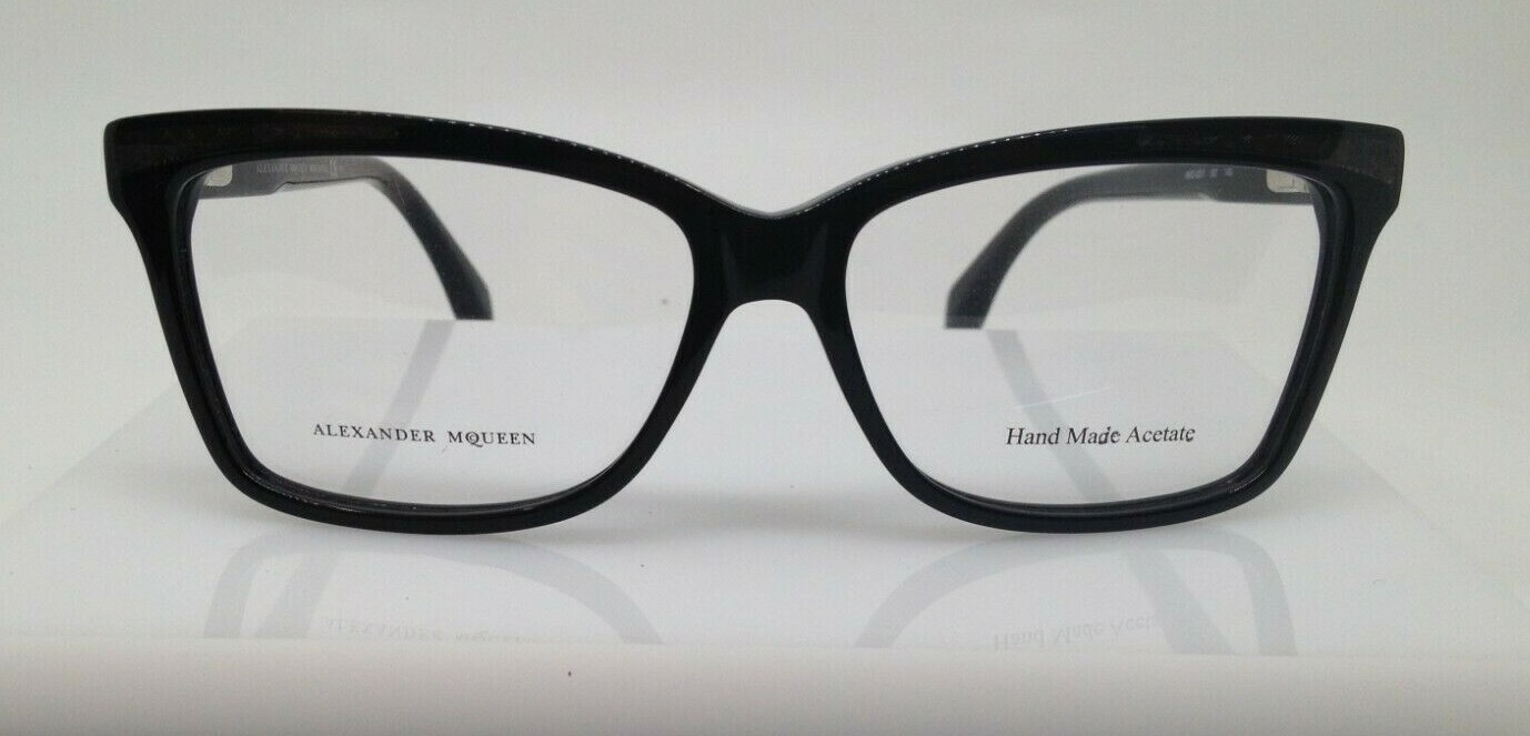 Пластиковые очки Alexander McQueen AMQ 4207 Black 807 Кошачий глаз 53-13-140 Италия 25490₽