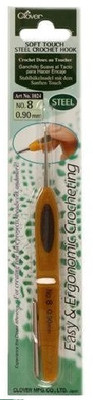 CLOVER SOFT TOUCH STEEL CROCHET HOOK  -  No. 8 - .9mm