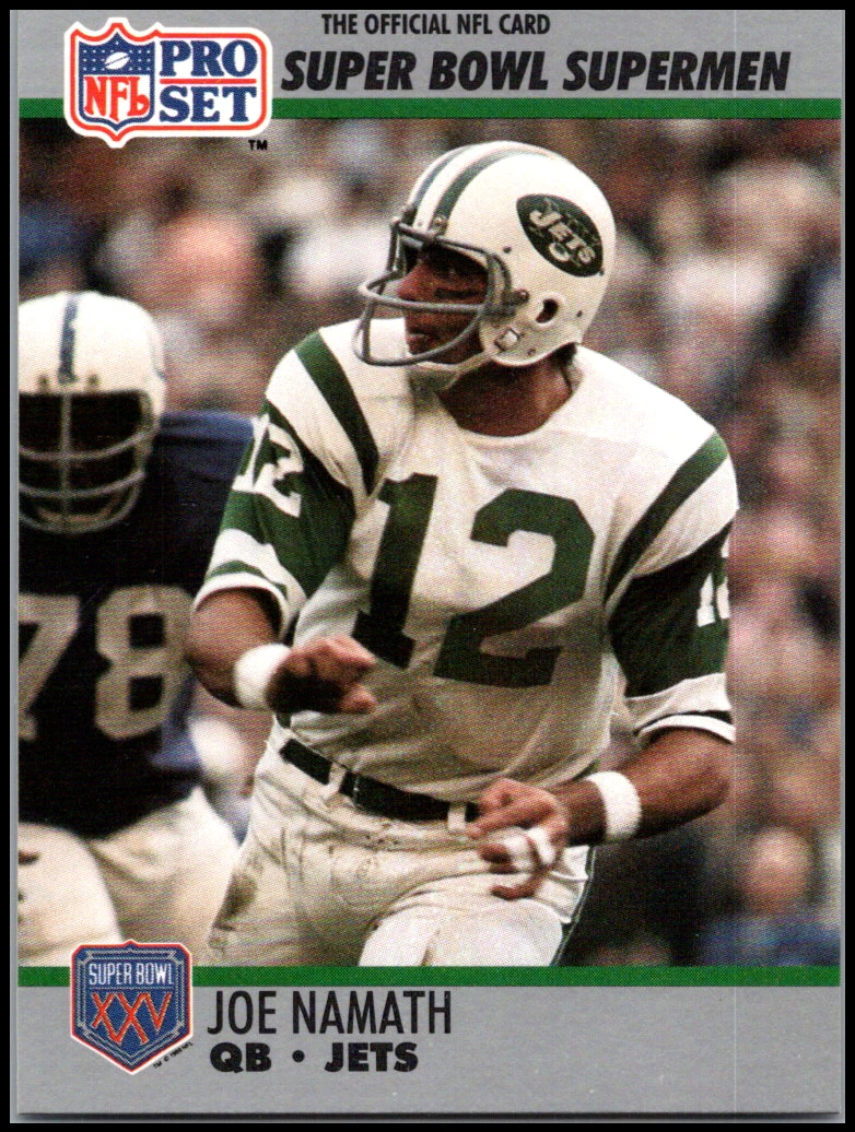 25+ Pro Set Super Bowl XXV Silver Anniversary Joe Namath #34