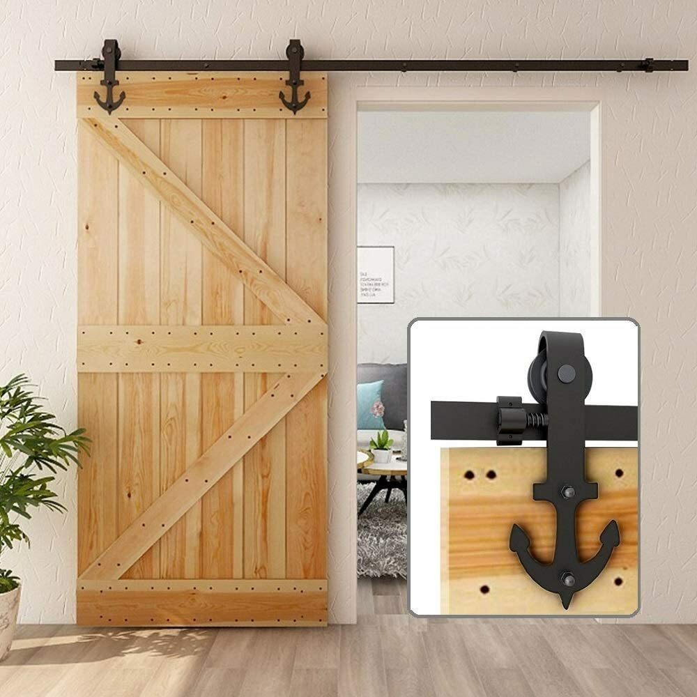 Fdit Industrial Sliding Barn Door Pull Handle - Iron Hardware For Gates, Garages & Sheds (Small 8.07 Inch)