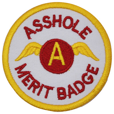 A hole Merit Badge Yellow Embroidered Iron on Sew on Patch badge For ...