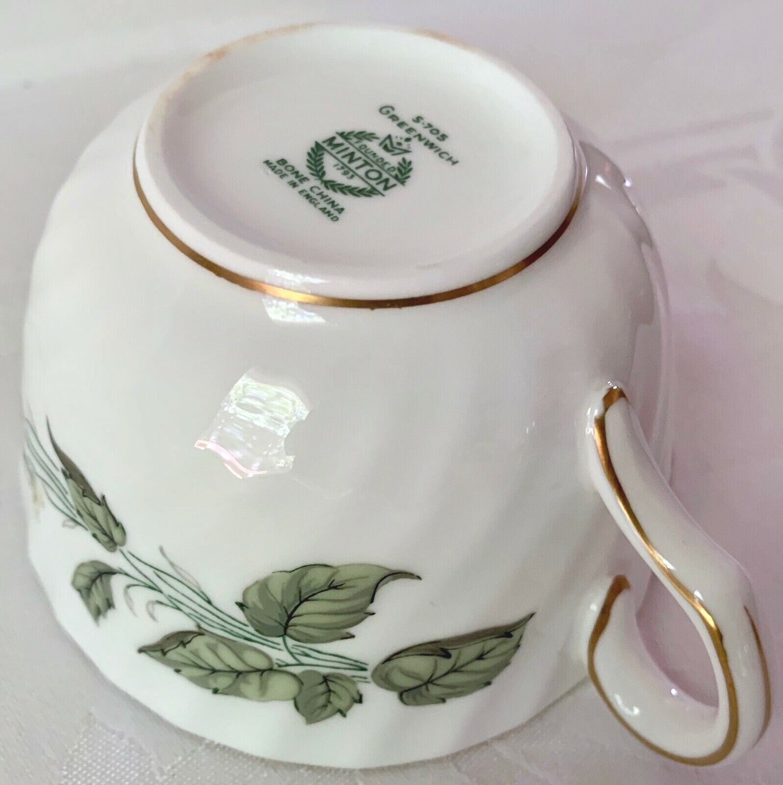 LOVELY MINTON GREENWICH TRIO: CUP, SAUCER, PLATE, S705, EXCELLENT CONDITION