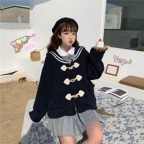 Japanese Sailor Suit Coat Faux Fur 
