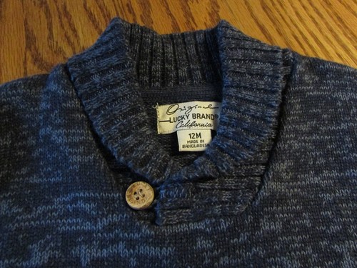 Lucky Brand Baby Boy's 3 Piece Set Size 12M Jeans, Thermal, Sweater NWT $62 - Picture 4 of 12