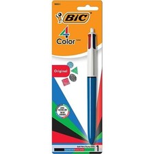 BIC 4-Color Original Retractable Ball Pens, Medium 1 Count Pack of 1 , Black