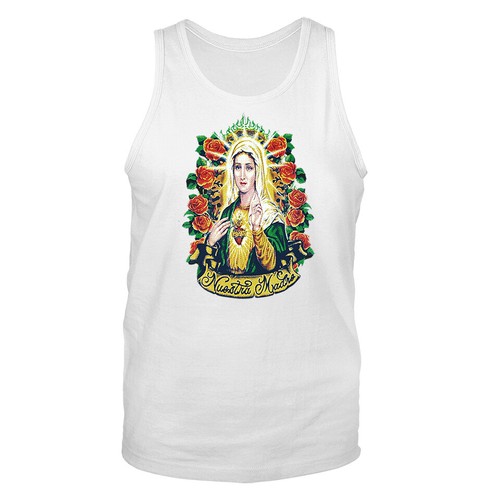 Camiseta sin mangas gráfica religiosa católica Mother Mary Virgin Maria - Imagen 8 de 8