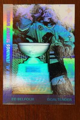 Ed Belfour 1991-92 Upper Deck Jennings Trophy Winner Hologram AW2