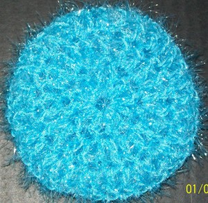 Details About Hand Crochet Scrubbies Light Blue Scrubby Sparkle Yarn Set Of 4