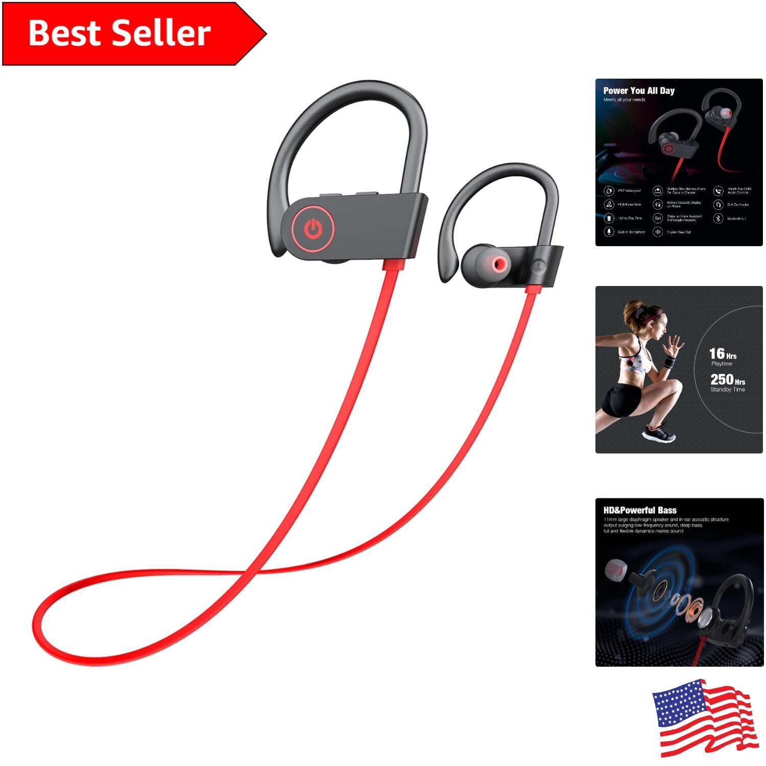 Wireless Earbuds with Bluetooth 5.3 IPX5 Waterproof 16H Playtime HD Stereo Sound for Sports & Travel-image