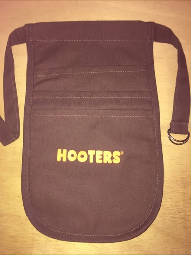 New Authentic Hooters Girl Uniform Brown Money Pouch Slightly Crooked & Name Tag - Picture 13 of 13