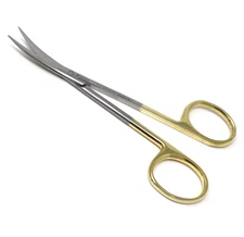 T/C Round Pattern IRIS Scissors 4.5 Curved Tip with TUNGSTEN CARBIDE Inserts