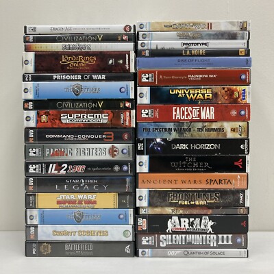 Lot of 33 In Box PC Computer Games (D)