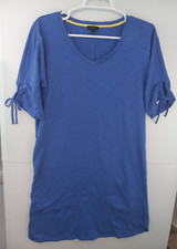 Talbots Women's Medium Blue RUCHED SLEEVE SHIFT DRESS NWT 365505