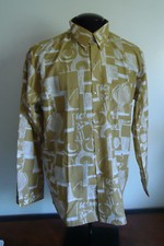 NOS vtg 90s SHIRT MENS flowing GRAPHIC ABSTRACT PRINT 16 1/2