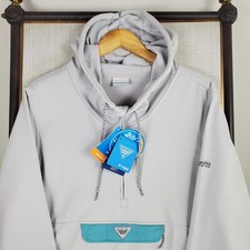 COLUMBIA PFG Womens Size Large 1/2 Zip Hoodie Anorak Omni-Shield Fishing Hiking