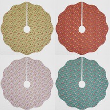 Spring Flowers Christmas Tree Skirt 4 Colors Available 3 Shapes Available