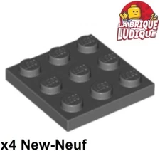 Lego 4X Plate 3X3 Dark Bluish Gray 11212 New