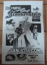 2022 SAN JOSE COMIC CON DIVENTARE FRANKENSTEIN STAMPA FIRMATA DA FRANK CIROCCO