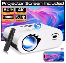 Windele Upgraded 5G Wifi Bluetooth Projector, M8 Native 1080P Video Projector...