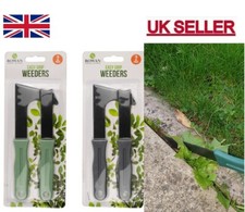 2Pc PATIO WEEDER SET Comfort Grip Pavement Slab Moss Root Weeding Remover Tool