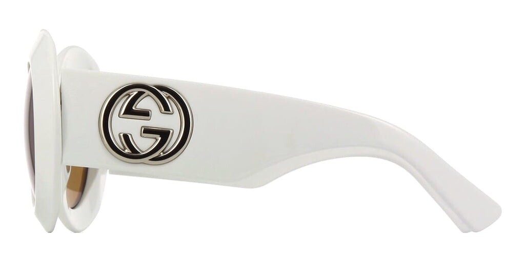 NEW GUCCI SUNGLASSES GG1647S 003 WOMEN ROUND WHITE BROWN EYEWEAR GUCCI GG1647S 003 White Silver Brown Lens Round Sunglasses  main image 3