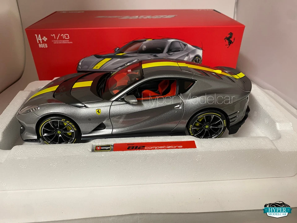 Burago 1/18 Ferrari 812 Compétition 2021 Gris Art.18-01647 - Photo 3/4