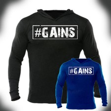 Iron Gods GAINS Hoodie Logo Weight Training Bodybuilding Gym Pullover Workout