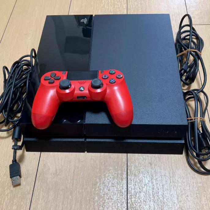 Sony PlayStation 4 PS4 CUH-1000A 500GB Jet Black Console Red Controller  Fedex