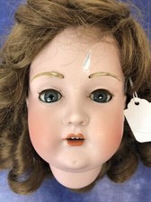 6” German Bisque Doll Head Kestner 196 Doll Head Blue Sleep Eyes As Found #O