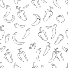 Digital picture black and white chilies and garlic printable file