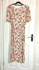 New With Tags Oliver Bonas Mid Length / Tea Length Linen Blend Dress Size 16