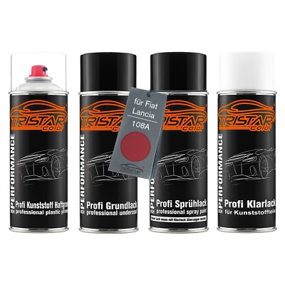 Lack Spraydosen Set Kunststoff für Fiat Lancia 108A Light Red Perl Rosso Nobile