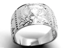 Kaedesigns, Genuine Heavy Solid Sterling Silver 925 St Saint Catherine Ring