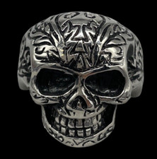 Particolare anello teschio skull uomo stile punk colore argento nero+ Box regalo