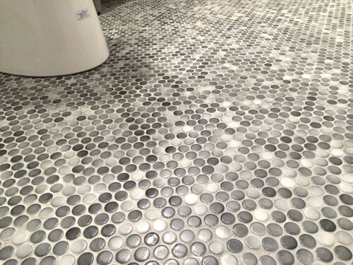 3/4 x 3/4 Penny Round Multi Gray Porcelain Mosaic Wall and Floor (5 PACK) - Picture 6 of 6