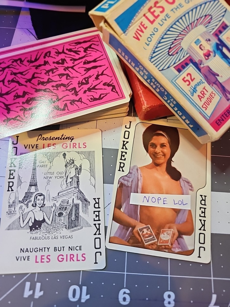 80年代未使用品Vive Les Girls Playing Cardsトランプ VIVE LES GIRLS 52 PLAYING CARDS FREDERIC ENT. ST. LOUIS MO. MINT