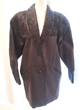 Outbrook Black Jacket Coat 100% Genuine Leather Size L Pockets Buttons