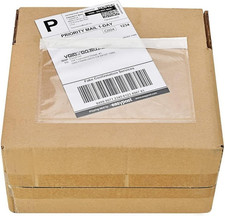 7.5" x 5.5" Clear Adhesive Top Loading Packing List/Shipping Label Envelopes 20