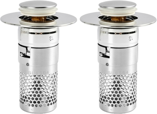 2 StüCk Abflussstopfen, WaschbeckenstöPsel Auffangsieb 34-40 Mm Abfluss, FüR Si-image