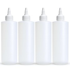 Condiment Squeeze Bottles, 12 OZ Empty Squirt Bottle with Twist Top Cap, Leak...